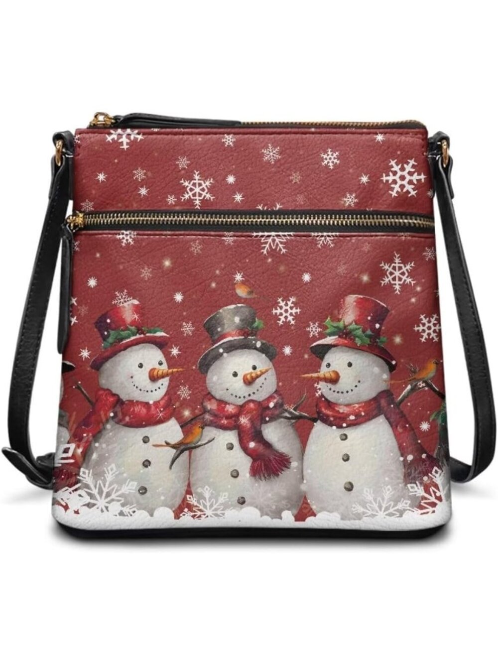 ❄️Women's Christmas Snowman Crossbody Bag Leather Handbag Hobo SlingBag Large